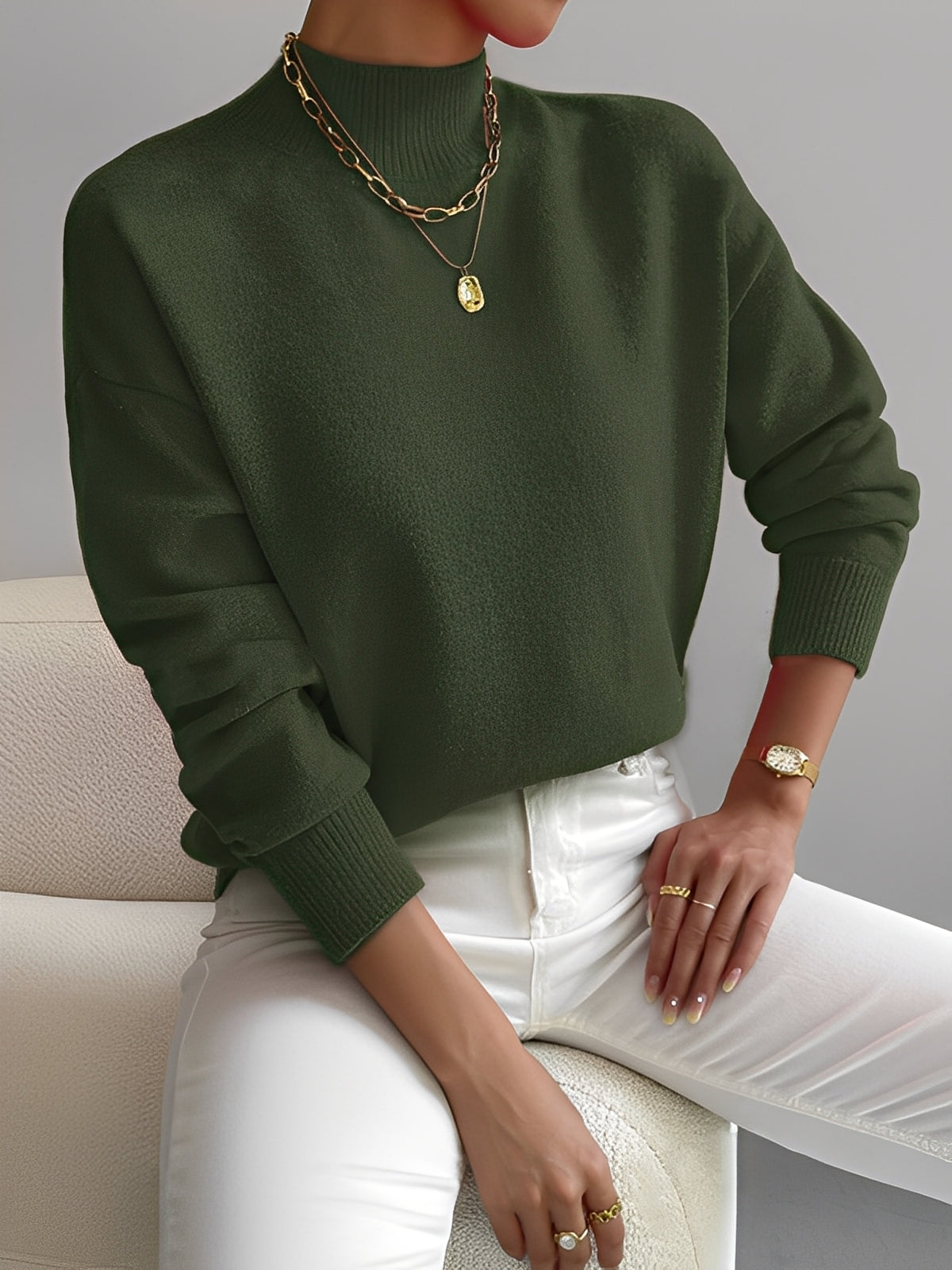 Roxana - Schicker Damenpullover mit Stehkragen