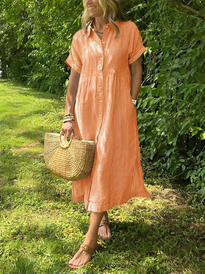Alana - Lässiges gestreiftes Hemdblusenkleid für Damen