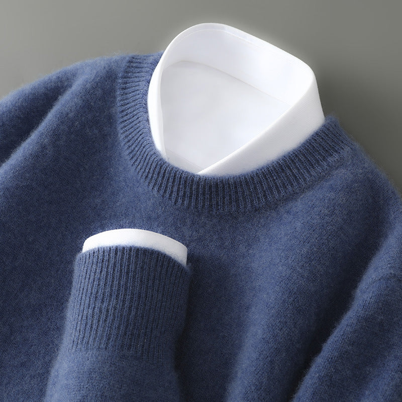 Wayne - Retro-Kaschmir-Strickpullover aus dickem Stoff für Herren
