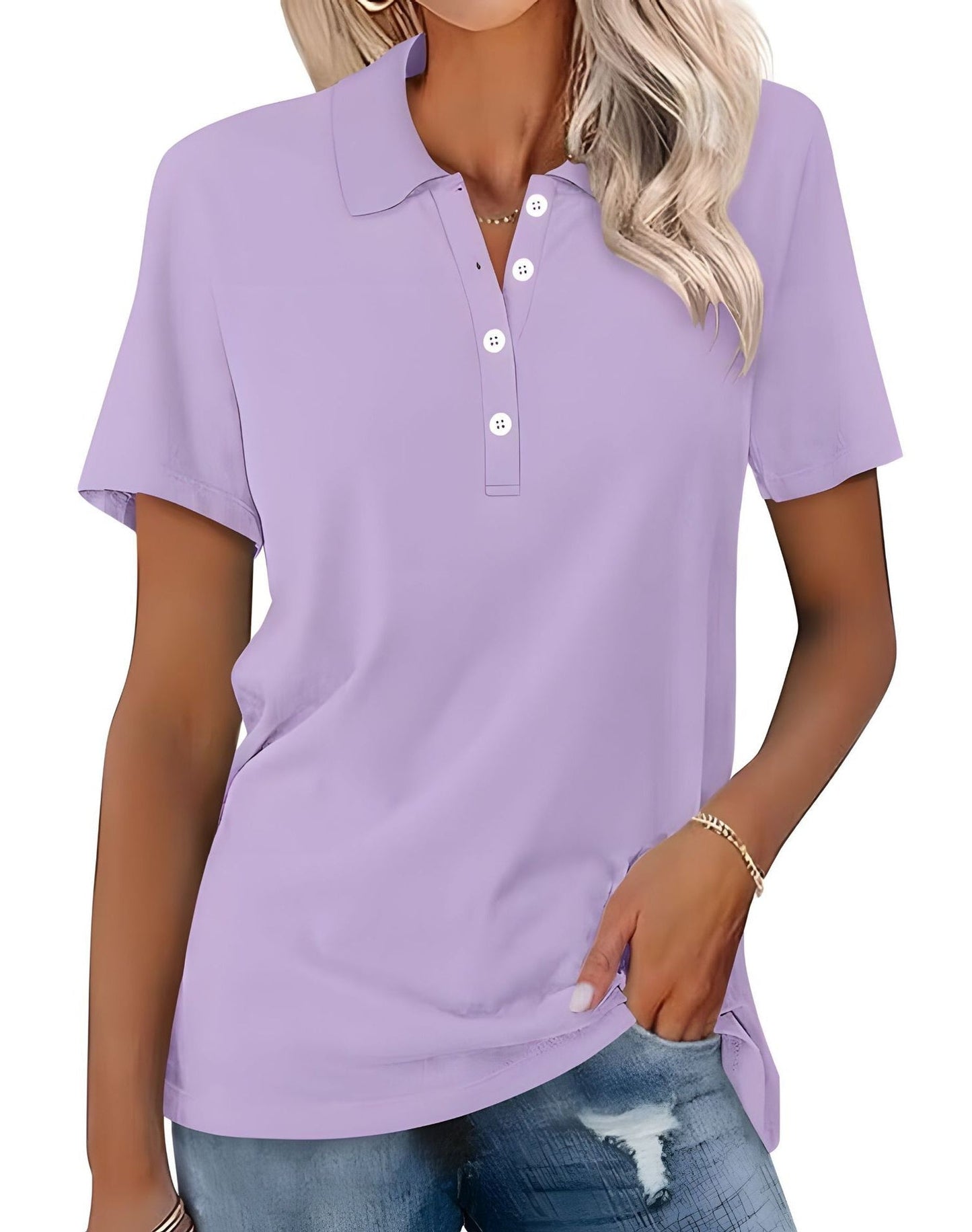 Teresa - Lässiges Polohemd mit kurzen Ärmeln für Damen