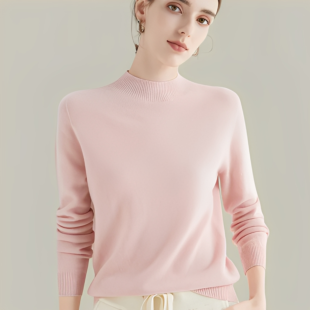 Martine - Pullover aus Wolle Slim Fit mit hohem Kragen für Frauen