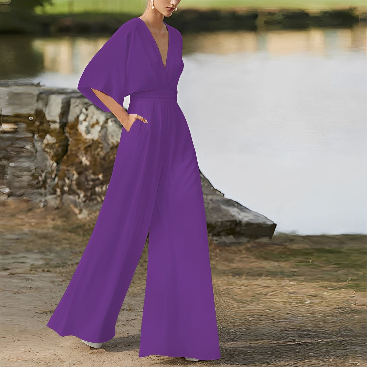 Sarah - Moderner Jumpsuit mit weiten Beinen für Damen
