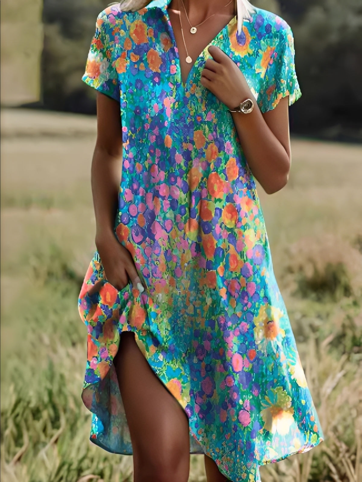 Gloria - Klassisches ethnisches Kleid für Damen