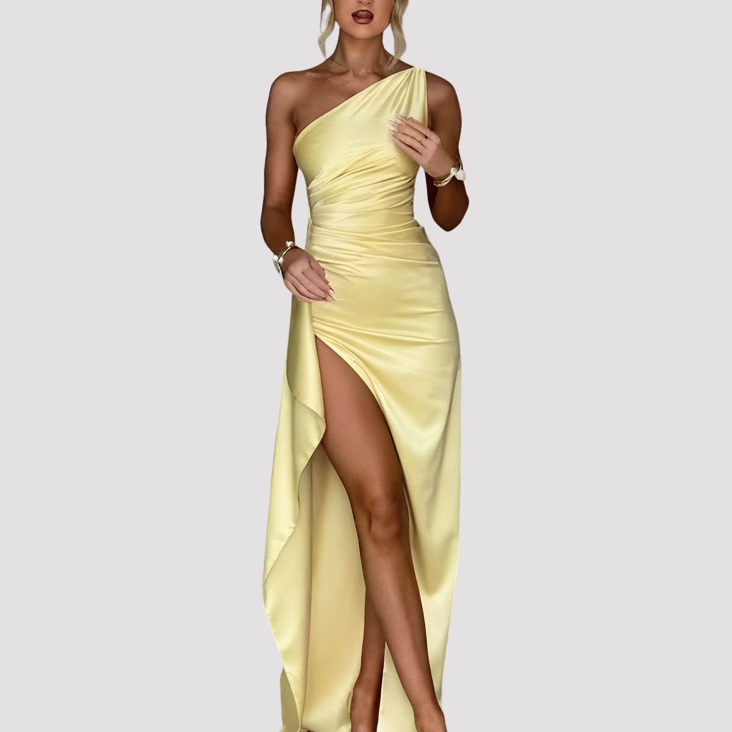 Claudia - Elegantes asymmetrisches Kleid mit Schlitz für Damen