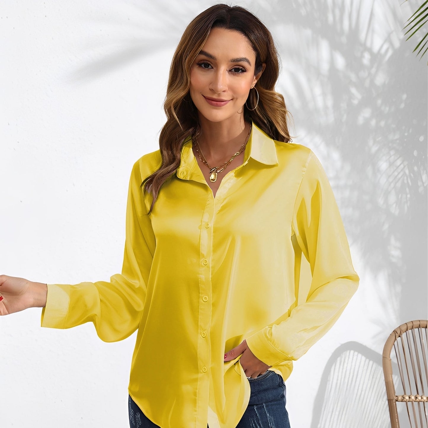 Erica - Moderne Bluse mit langen Ärmeln für Damen