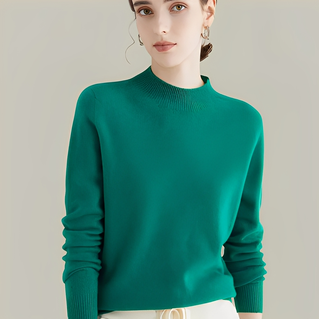 Martine - Pullover aus Wolle Slim Fit mit hohem Kragen für Frauen