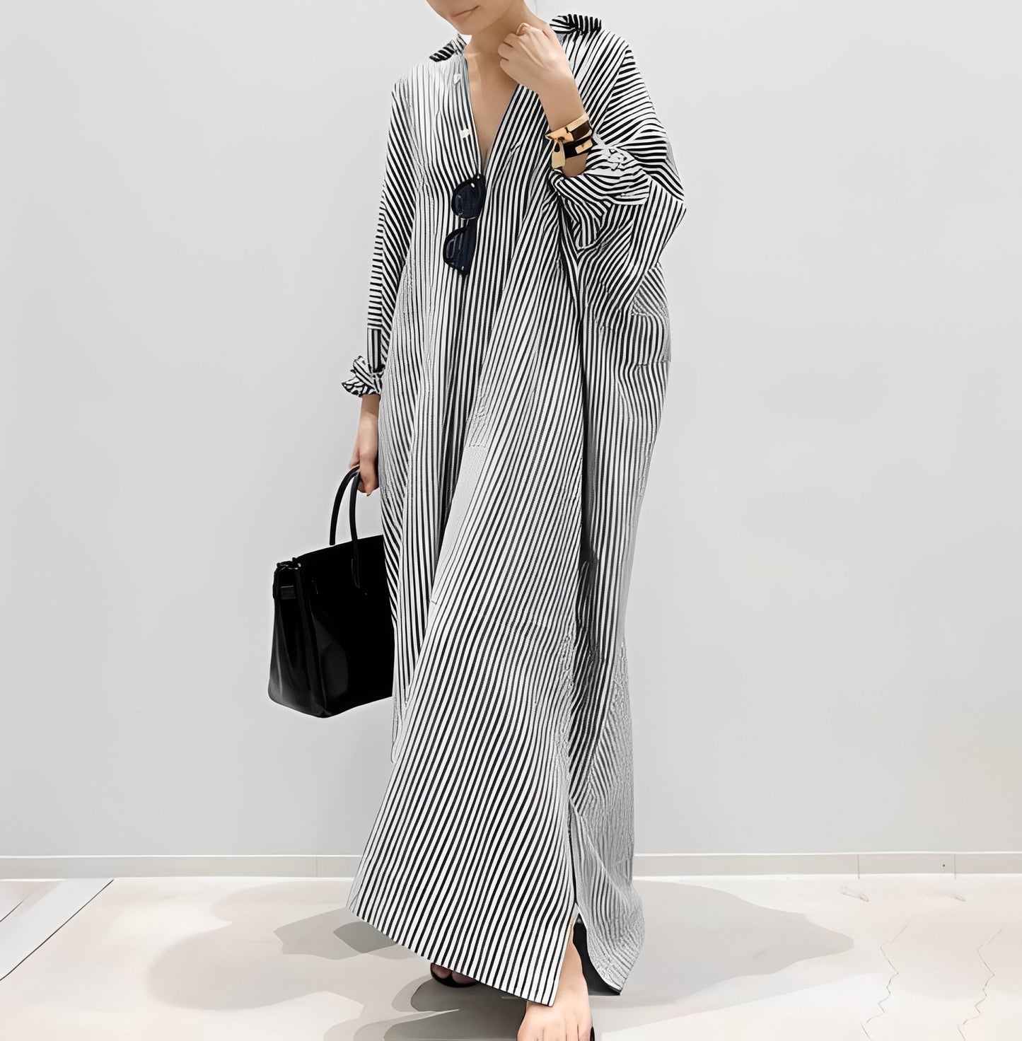 Jasmine - Elegantes gestreiftes Hemdkleid für Damen