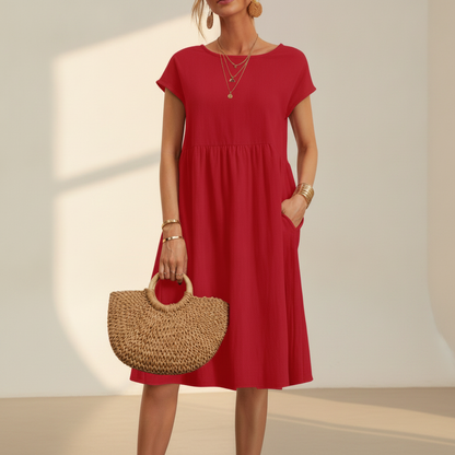 Nubia - Elegantes Midikleid mit Rundhalsausschnitt