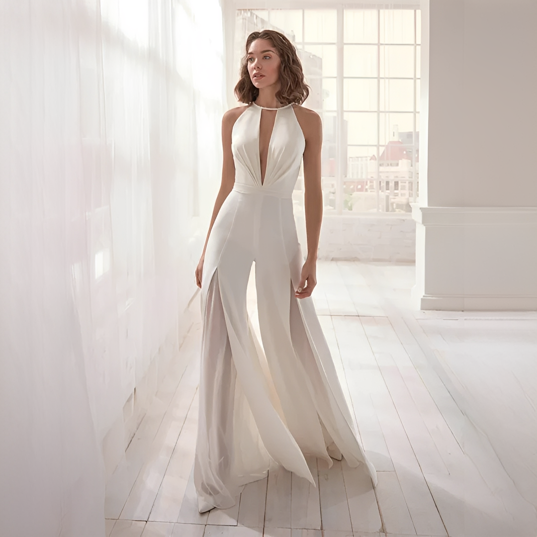 Airen - Eleganter Overall mit V-Ausschnitt für Frauen