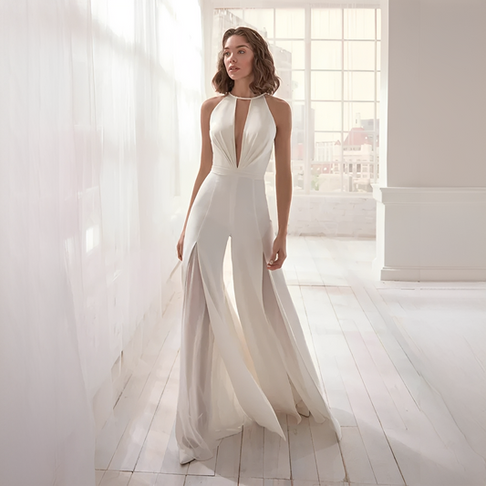 Airen - Eleganter Overall mit V-Ausschnitt für Frauen