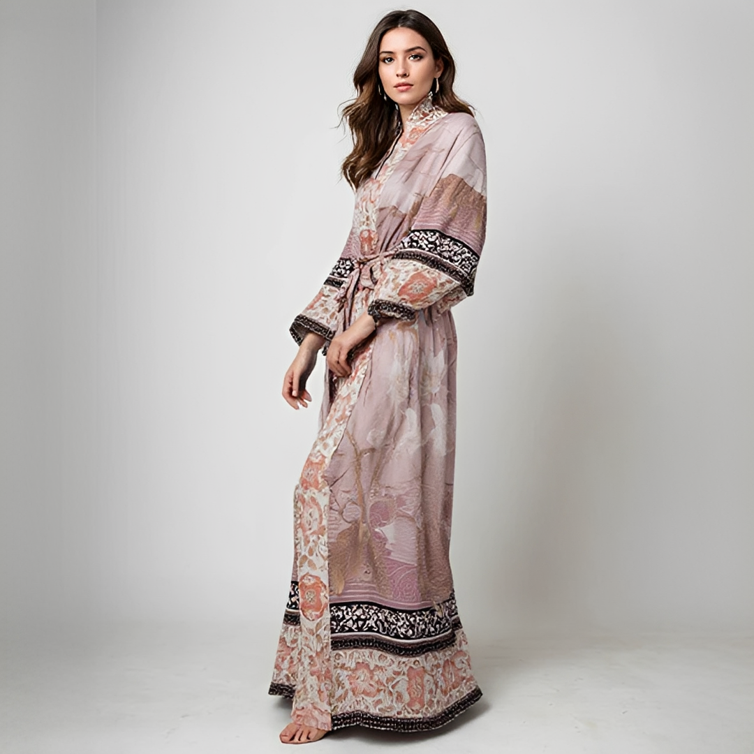 Barbarra - Elegantes langes Kleid mit Blumenmuster für Damen