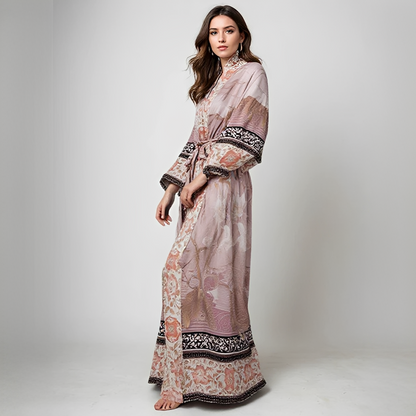 Barbarra - Elegantes langes Kleid mit Blumenmuster für Damen