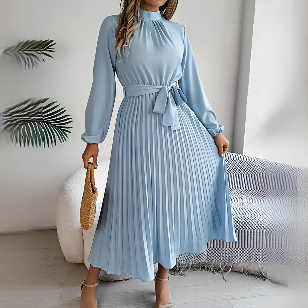 Jessy - Plissiertes Langarmkleid für Damen