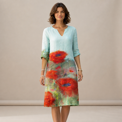 Ninna - Elegantes und weiches Kleid mit V-Ausschnitt