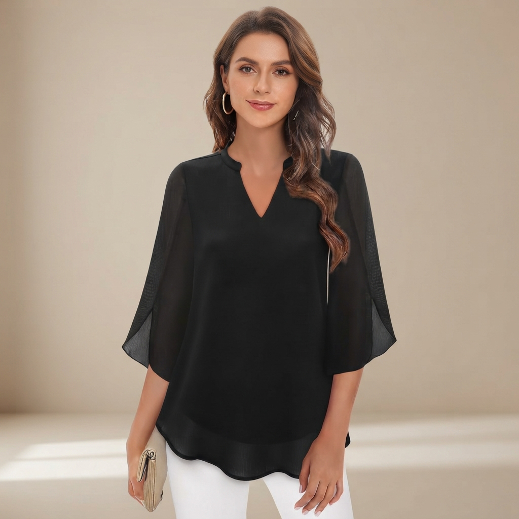 Arsine - Elegante, weit geschnittene Bluse mit V-Ausschnitt