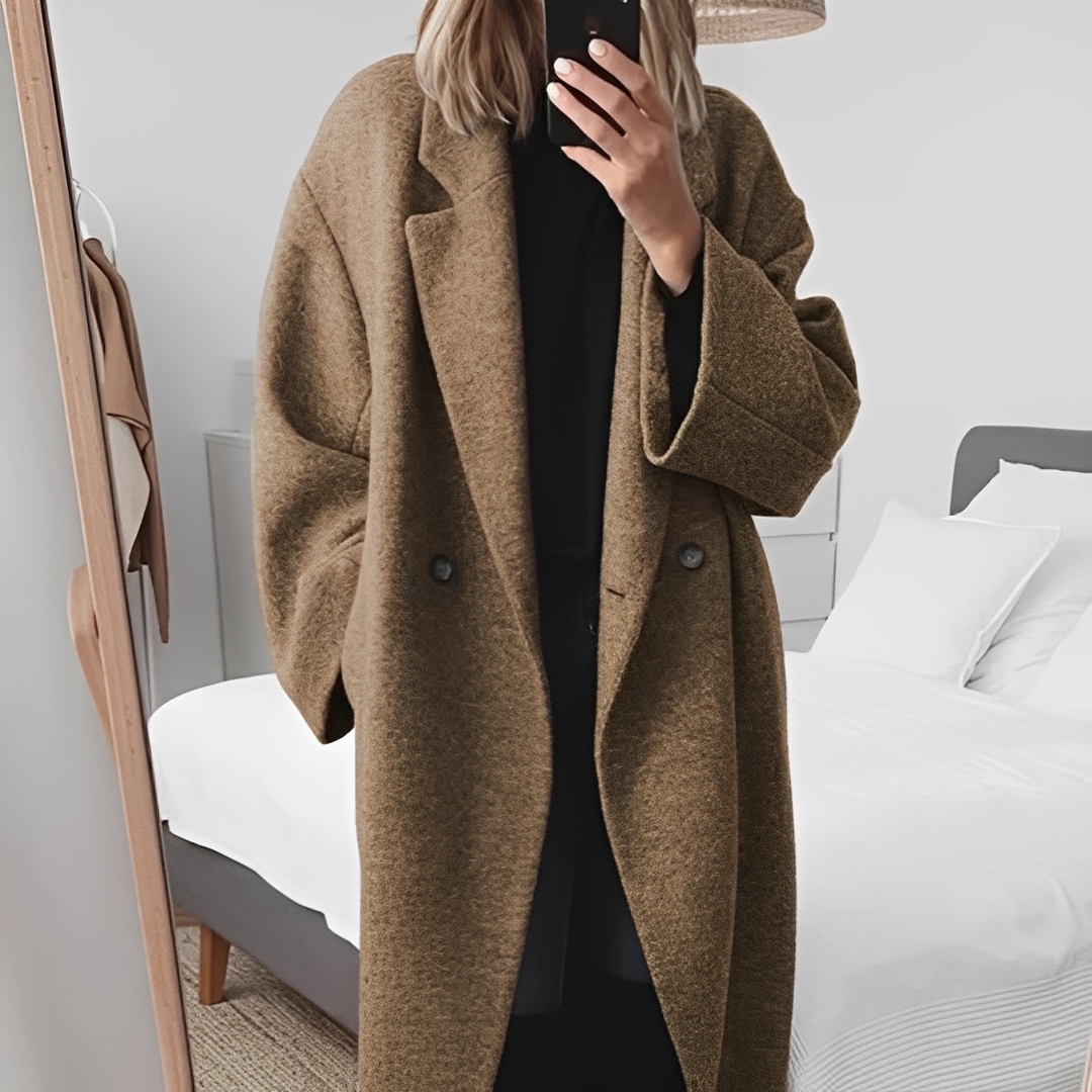 Marjolaine - Eleganter Oversize-Mantel mit Knöpfen für Damen