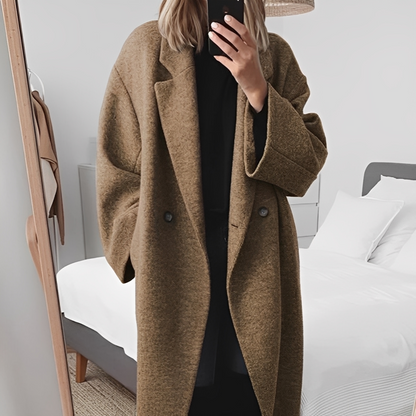 Marjolaine - Eleganter Oversize-Mantel mit Knöpfen für Damen