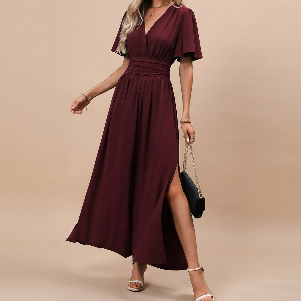 Leyli - Elegantes Midi-Kleid mit Schlitz