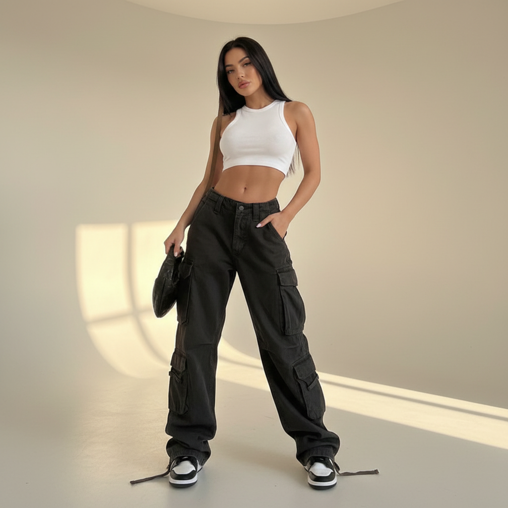 Kamley - Stylische, locker geschnittene Cargohose