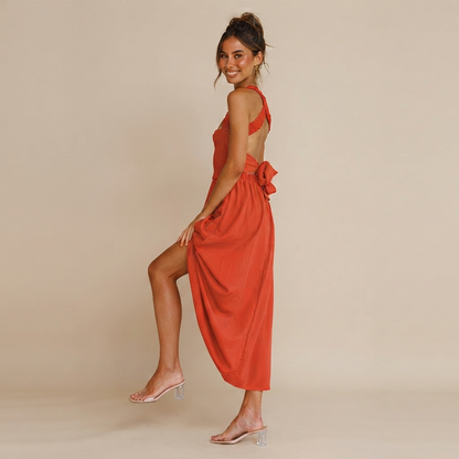 Lena - Elegantes Midikleid mit quadratischem Ausschnitt