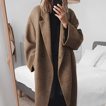 Eleanor - Damen-Wollmantel in langem, stilvollem und elegantem Design