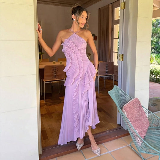 Khatereh - Elegantes Midikleid mit Volants und Neckholder