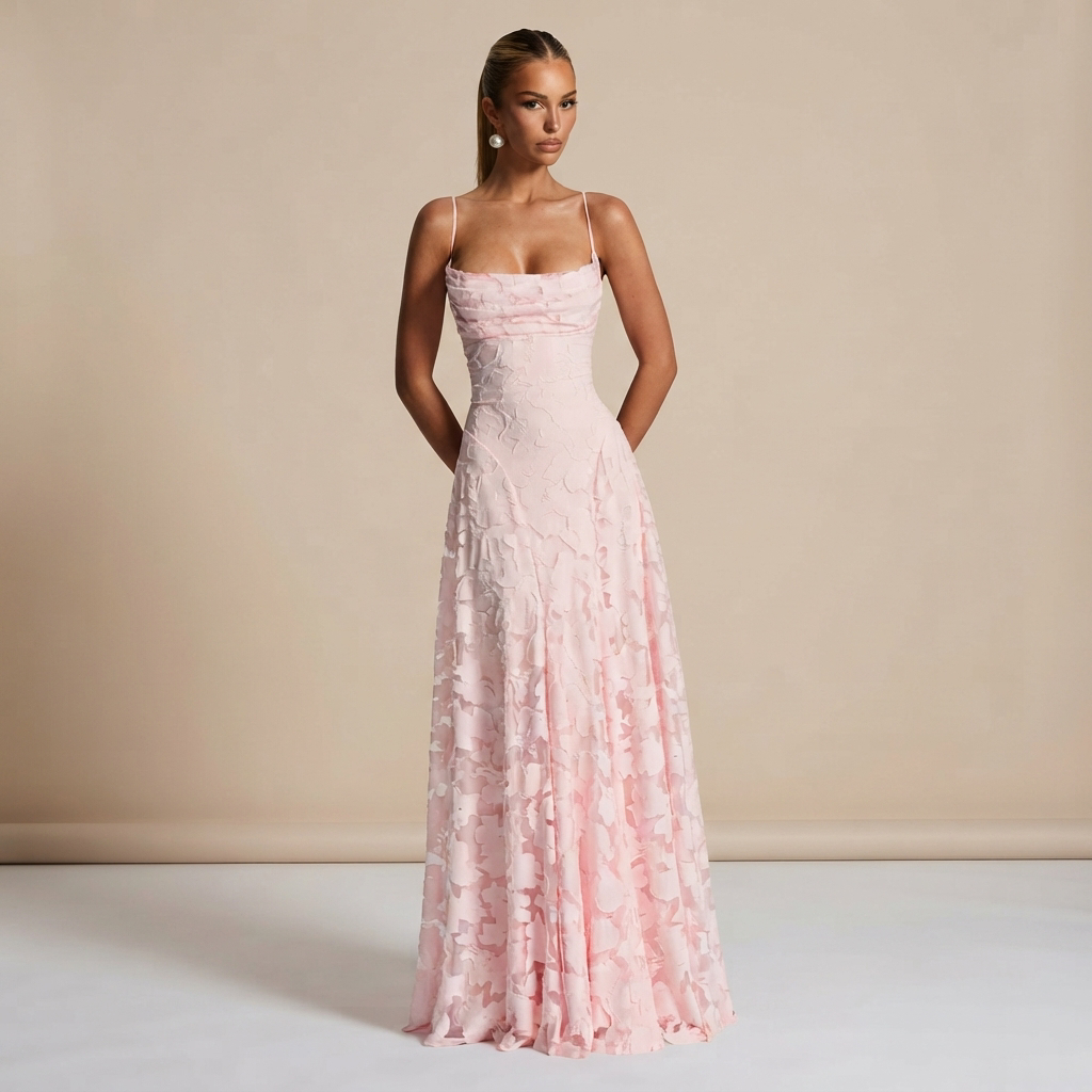 Helena - Elegantes Maxikleid mit offenem Rückenteil