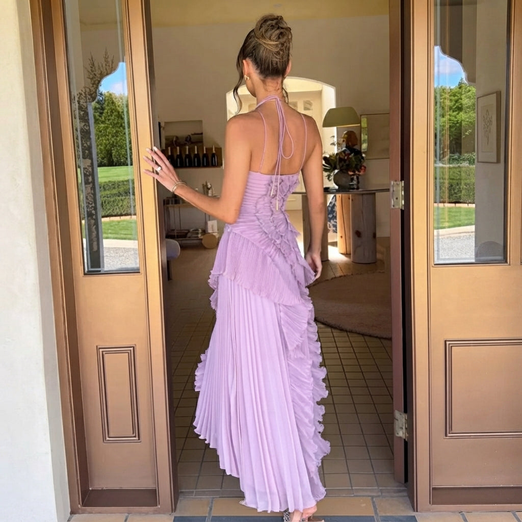 Khatereh - Elegantes Midikleid mit Volants und Neckholder