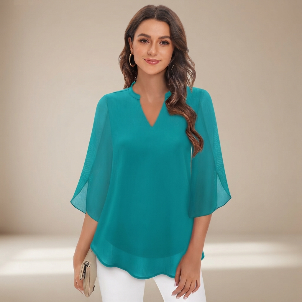 Arsine - Elegante, weit geschnittene Bluse mit V-Ausschnitt
