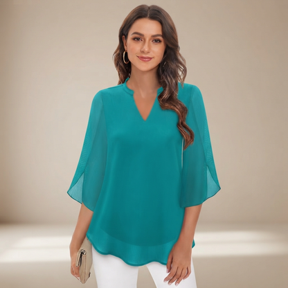Arsine - Elegante, weit geschnittene Bluse mit V-Ausschnitt