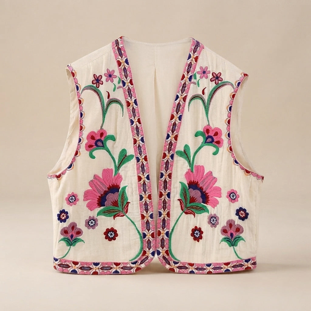 Mahya - Retro-Weste mit Blumenmuster