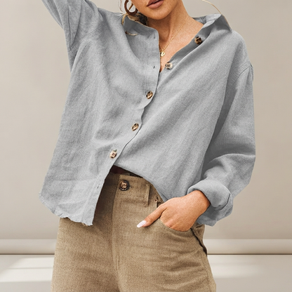 Jordilyn - Locker sitzende Bluse mit Knöpfen
