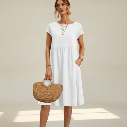 Nubia - Elegantes Midikleid mit Rundhalsausschnitt