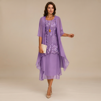 Krystal - Elegantes zweiteiliges Midikleid