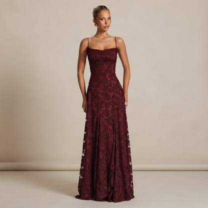 Helena - Elegantes Maxikleid mit offenem Rückenteil
