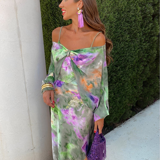 Patricia - Elegantes langes Wickelkleid für Damen