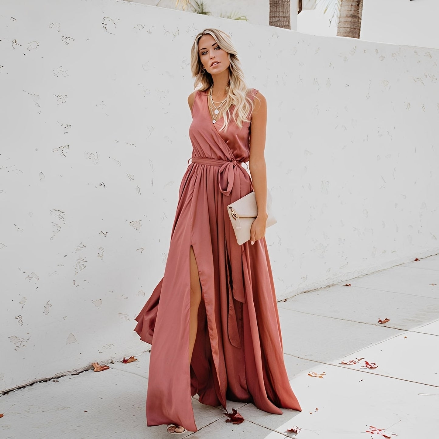 Jamie - Elegantes Maxikleid mit seitlichem Schlitz für Damen