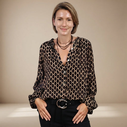 Zaida - Weit geschnittene Bluse mit Knopfleiste