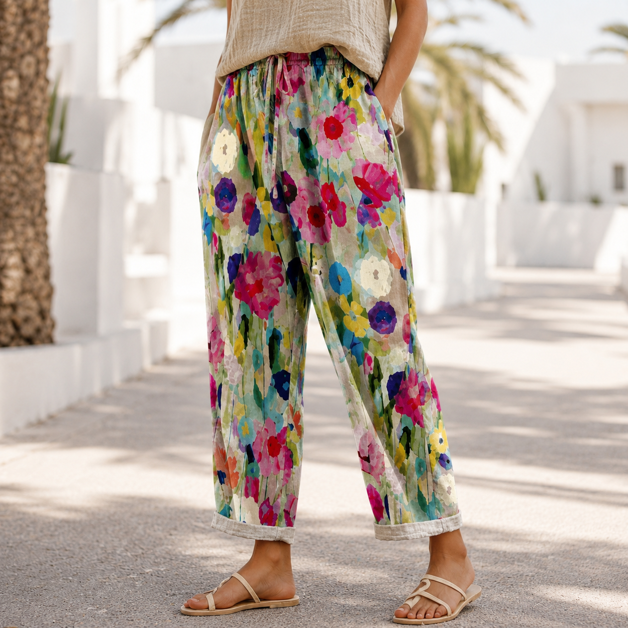 Kheyri - Leichte Hosen mit Blumenmuster