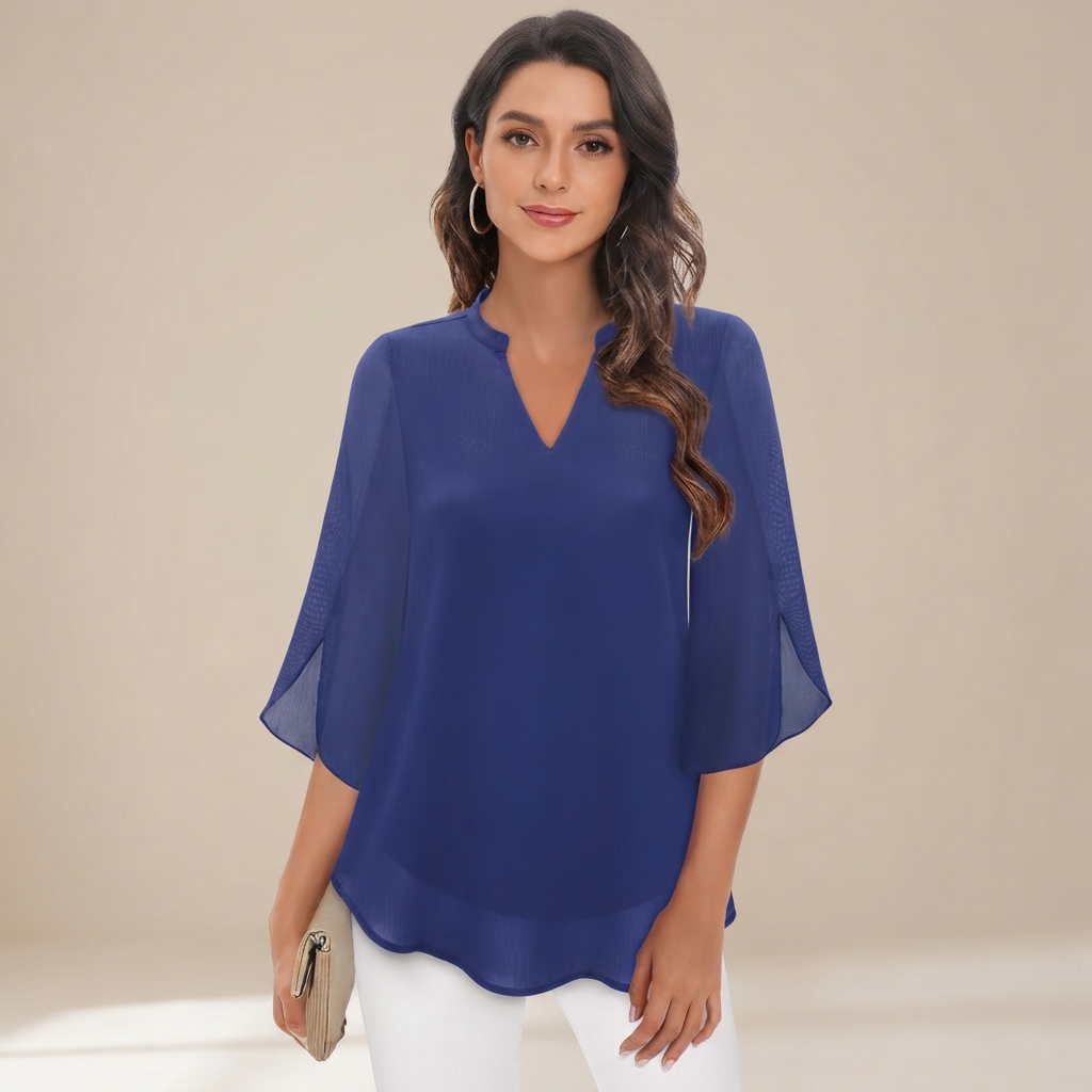 Arsine - Elegante, weit geschnittene Bluse mit V-Ausschnitt