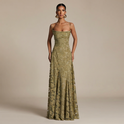 Helena - Elegantes Maxikleid mit offenem Rückenteil