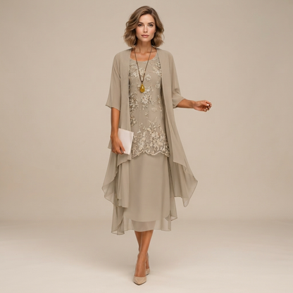 Krystal - Elegantes zweiteiliges Midikleid
