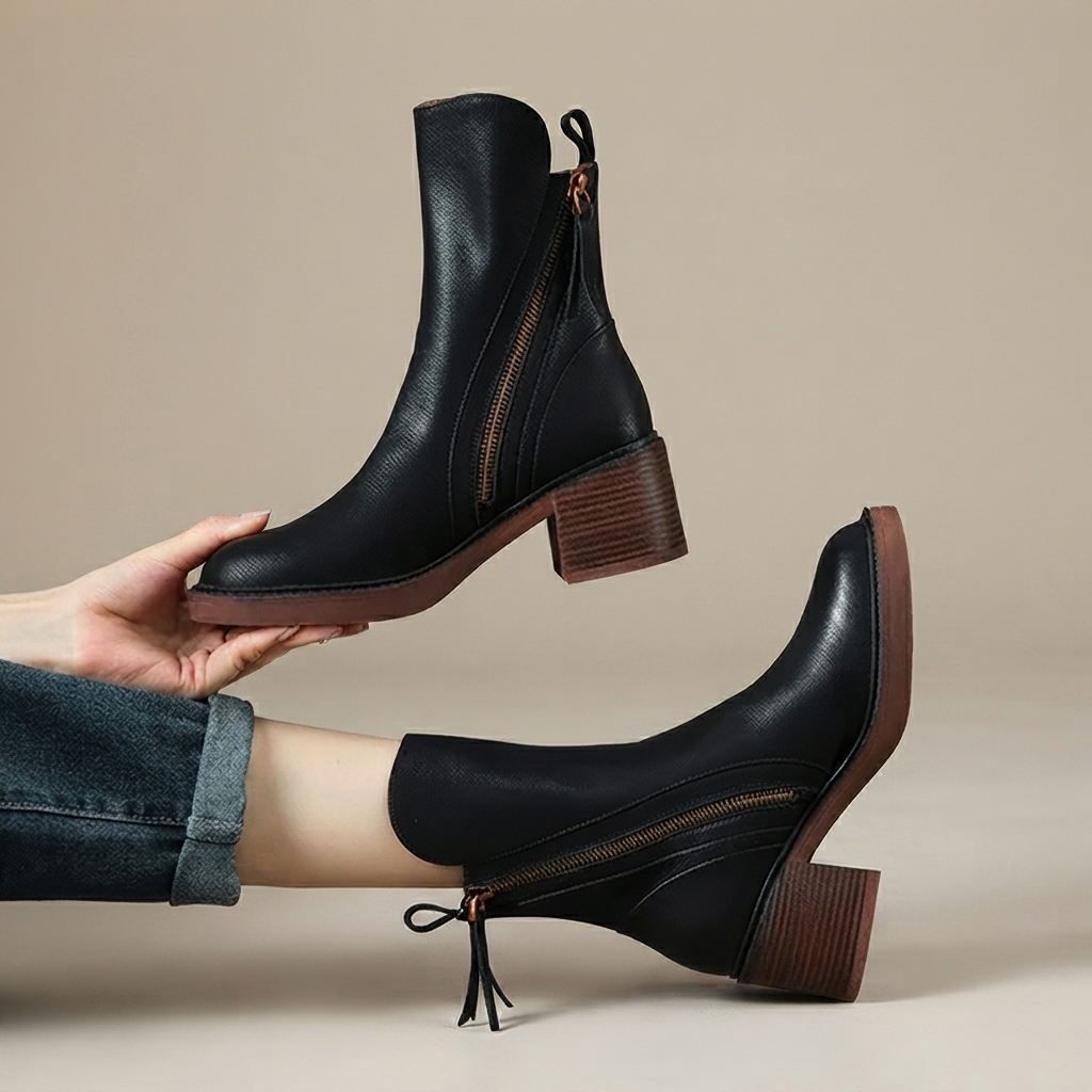 Jadonna - Stilvolle Stiefeletten mit Absatz und Zipper