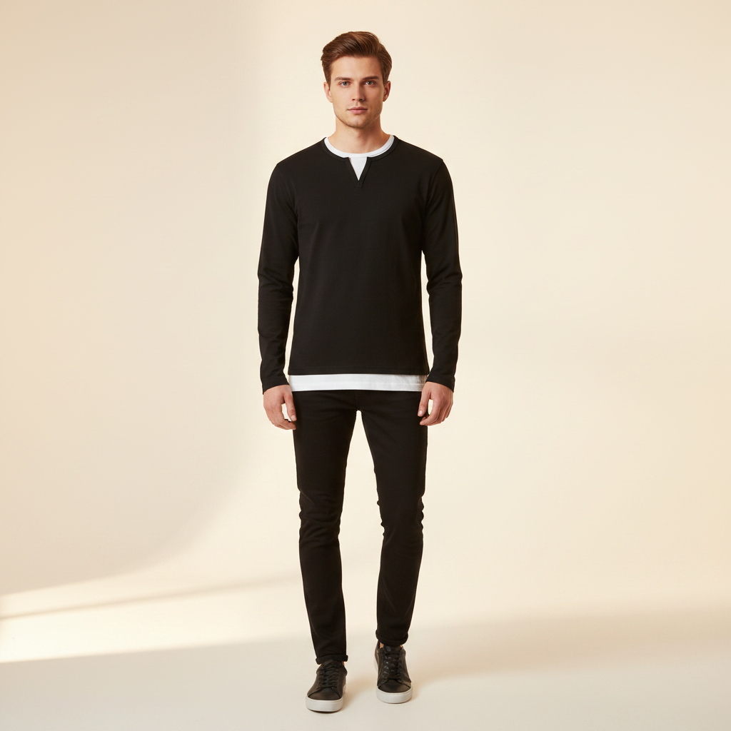 Daryl - Stilvolles Langarmshirt mit V-Ausschnitt