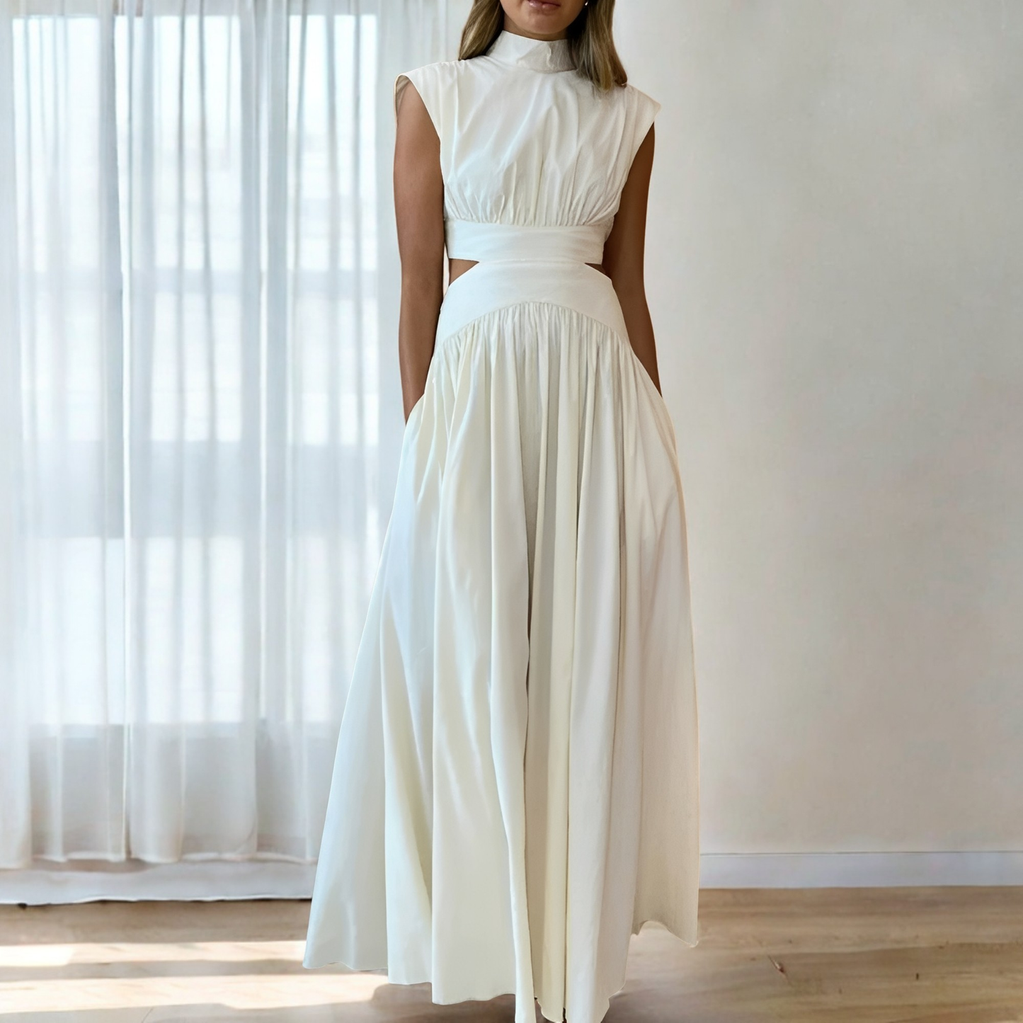 Christina - Lässiges Maxikleid mit Taillenausschnitt für Damen