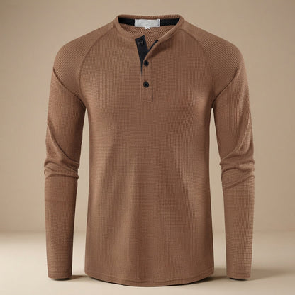 Teifion - Klassisches Waffel-Henley-Shirt