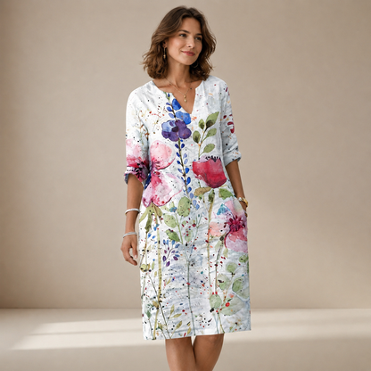 Ninna - Elegantes und weiches Kleid mit V-Ausschnitt