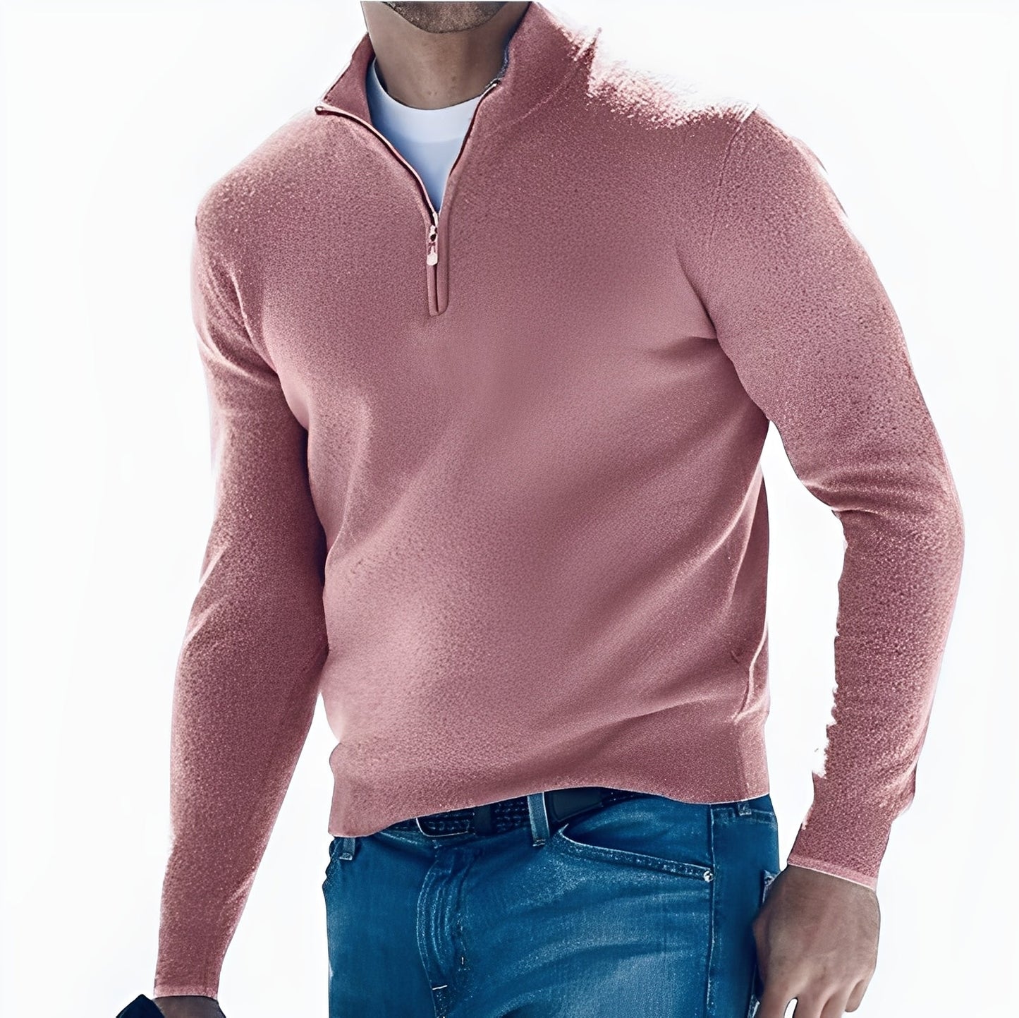 Ralph – Bequemer Herren-Kaschmirpullover mit Reißverschluss