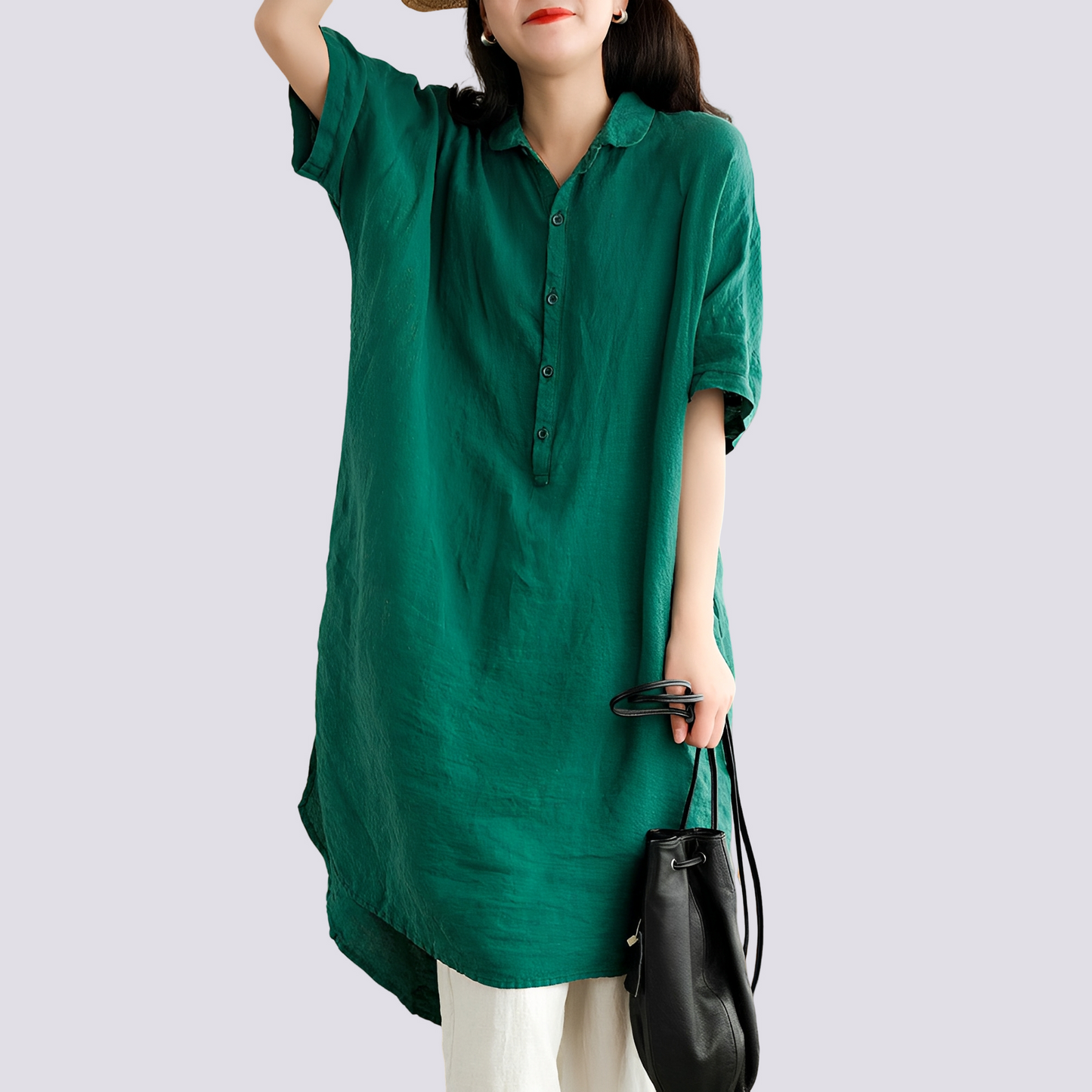 Deborah - Weites und lässiges Hemdkleid für Damen