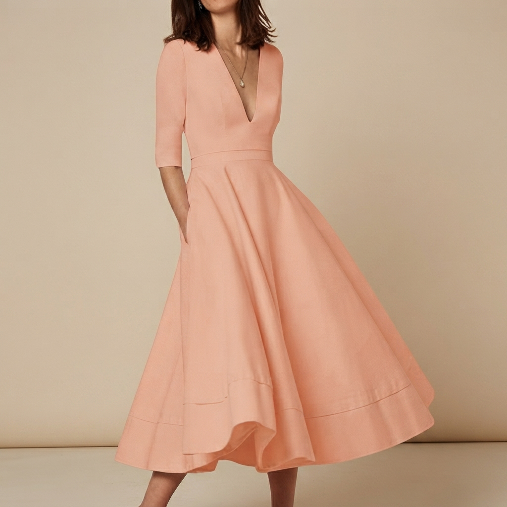 Debbie - Stilvolles Kleid mit V-Ausschnitt
